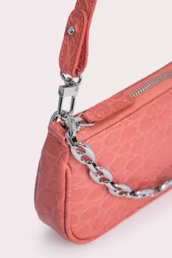 Mini Rachel Salmon Circular Croco Embossed Leather