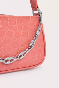 Mini Rachel Salmon Circular Croco Embossed Leather