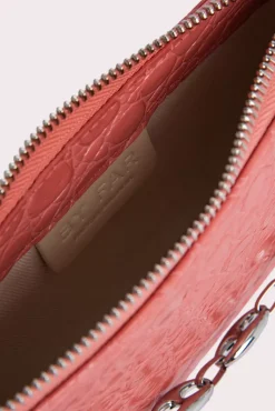 Mini Rachel Salmon Circular Croco Embossed Leather