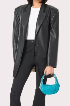 Mini Soho Azur Circular Croco Embossed Leather