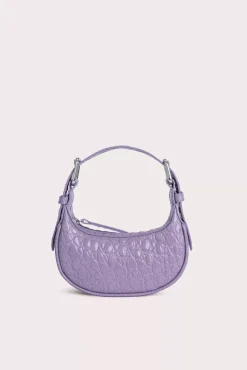Mini Soho Purple Haze Circular Croco Embossed Leather