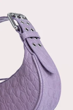 Mini Soho Purple Haze Circular Croco Embossed Leather