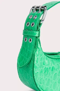 Mini Soho Super Green Circular Croco Embossed Leather