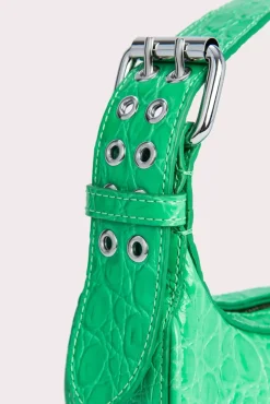 Mini Soho Super Green Circular Croco Embossed Leather