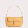 Miranda Biscuit Circular Croco Embossed Leather