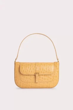Miranda Biscuit Circular Croco Embossed Leather