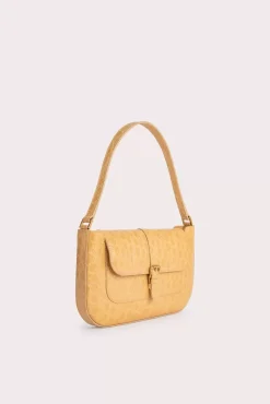 Miranda Biscuit Circular Croco Embossed Leather
