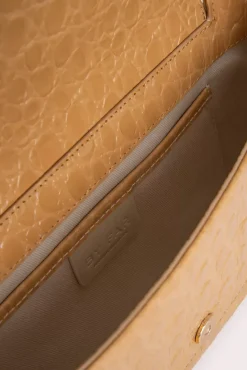Miranda Biscuit Circular Croco Embossed Leather
