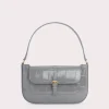 Miranda Cement Maxi Croco Embossed Leather