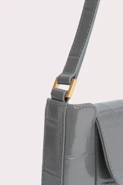 Miranda Cement Maxi Croco Embossed Leather