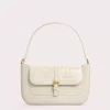 Miranda Cream Croco Embossed Leather