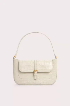 Miranda Cream Croco Embossed Leather