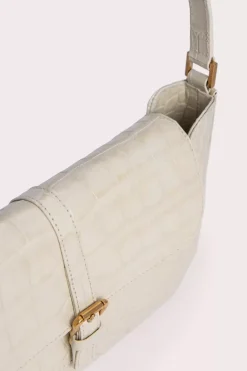 Miranda Cream Croco Embossed Leather