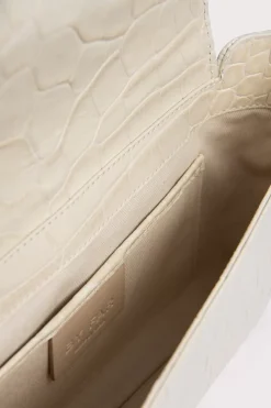 Miranda Cream Croco Embossed Leather