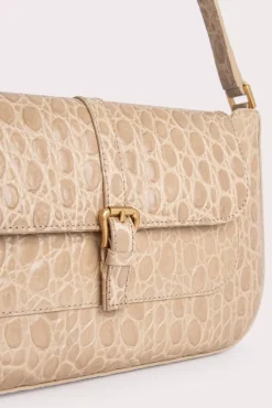 Miranda Kraft Circular Croco Embossed Leather
