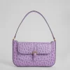 Miranda Lilac Circular Croco Embossed Leather