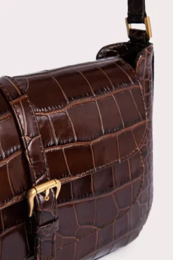 Miranda Nutella Croco Embossed Leather