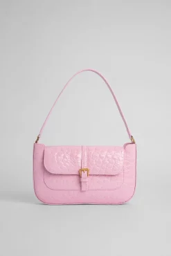 Miranda Peony Circular Croco Embossed Leather