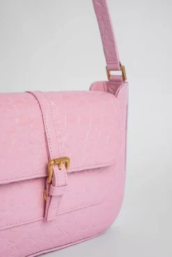 Miranda Peony Circular Croco Embossed Leather