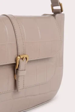 Miranda Taupe Maxi Croco Embossed Leather