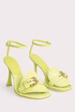 Montana Acid Green Circular Croco Embossed Leather