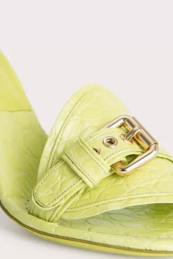 Montana Acid Green Circular Croco Embossed Leather