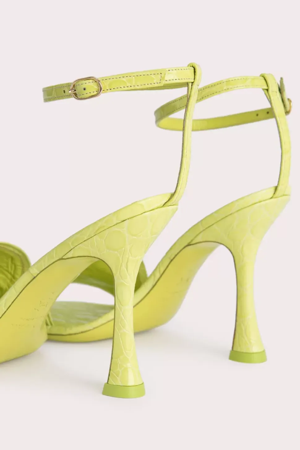 Montana Acid Green Circular Croco Embossed Leather