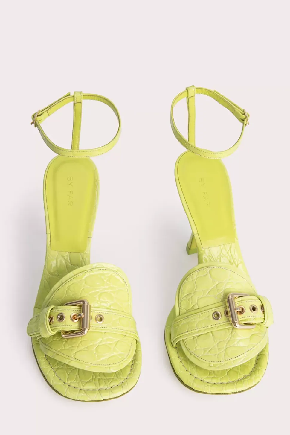 Montana Acid Green Circular Croco Embossed Leather