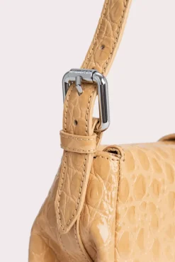 Murphy Biscuit Circular Croco Embossed Leather
