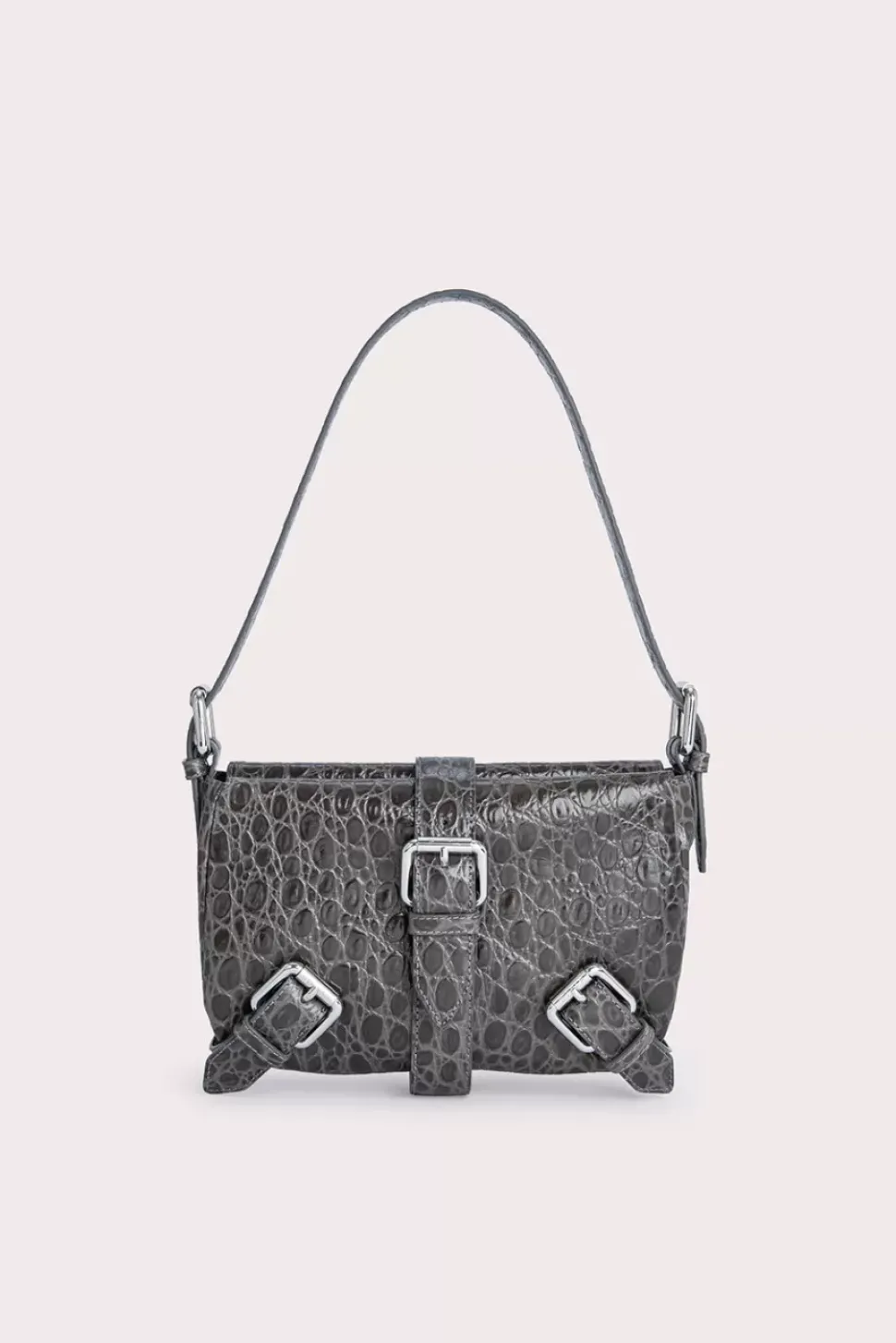 Murphy Cement Circular Croco Embossed Leather