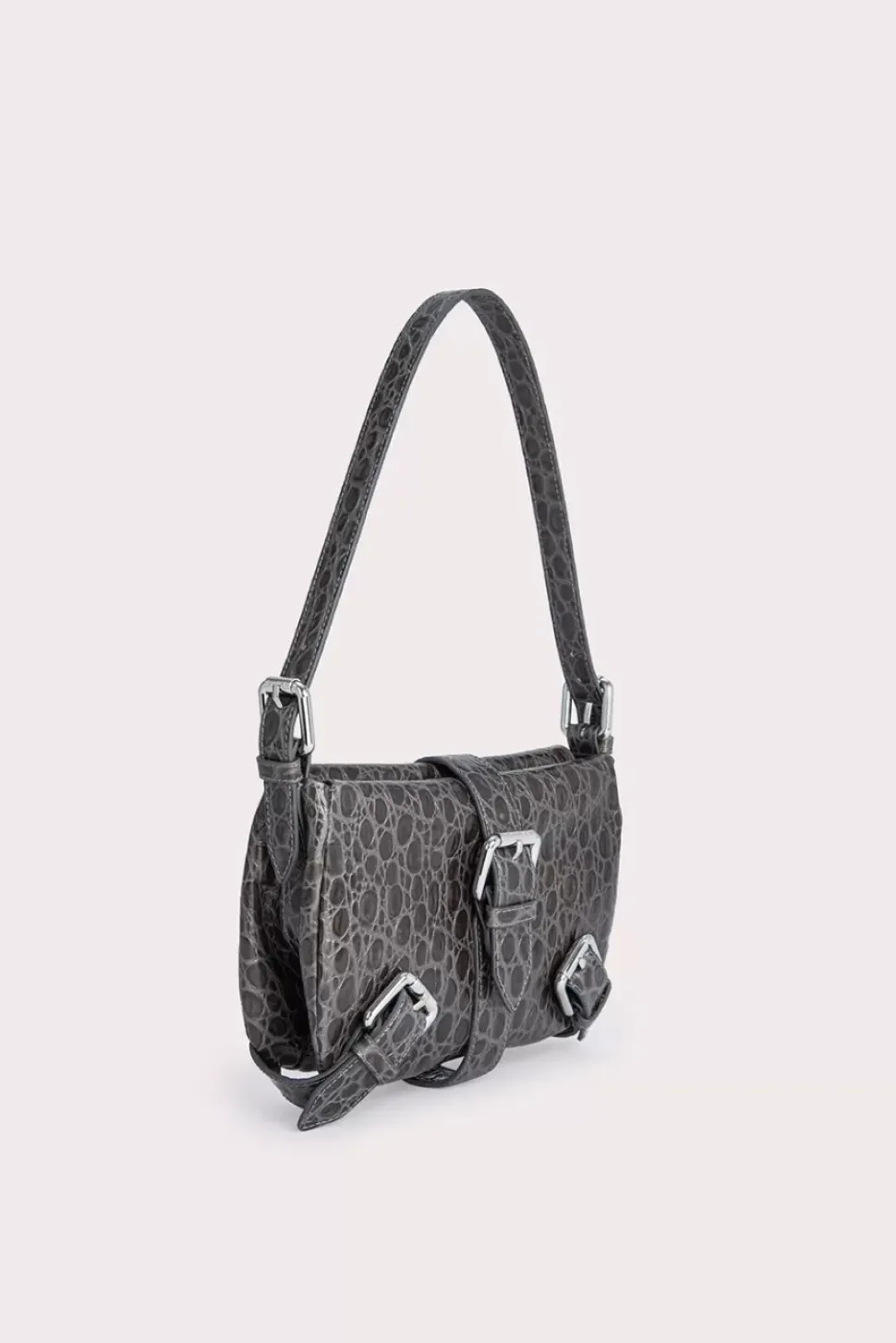 Murphy Cement Circular Croco Embossed Leather