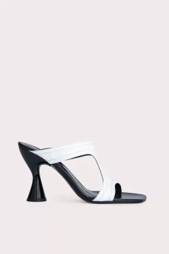 Nadia Optic White Circular Croco Embossed Leather