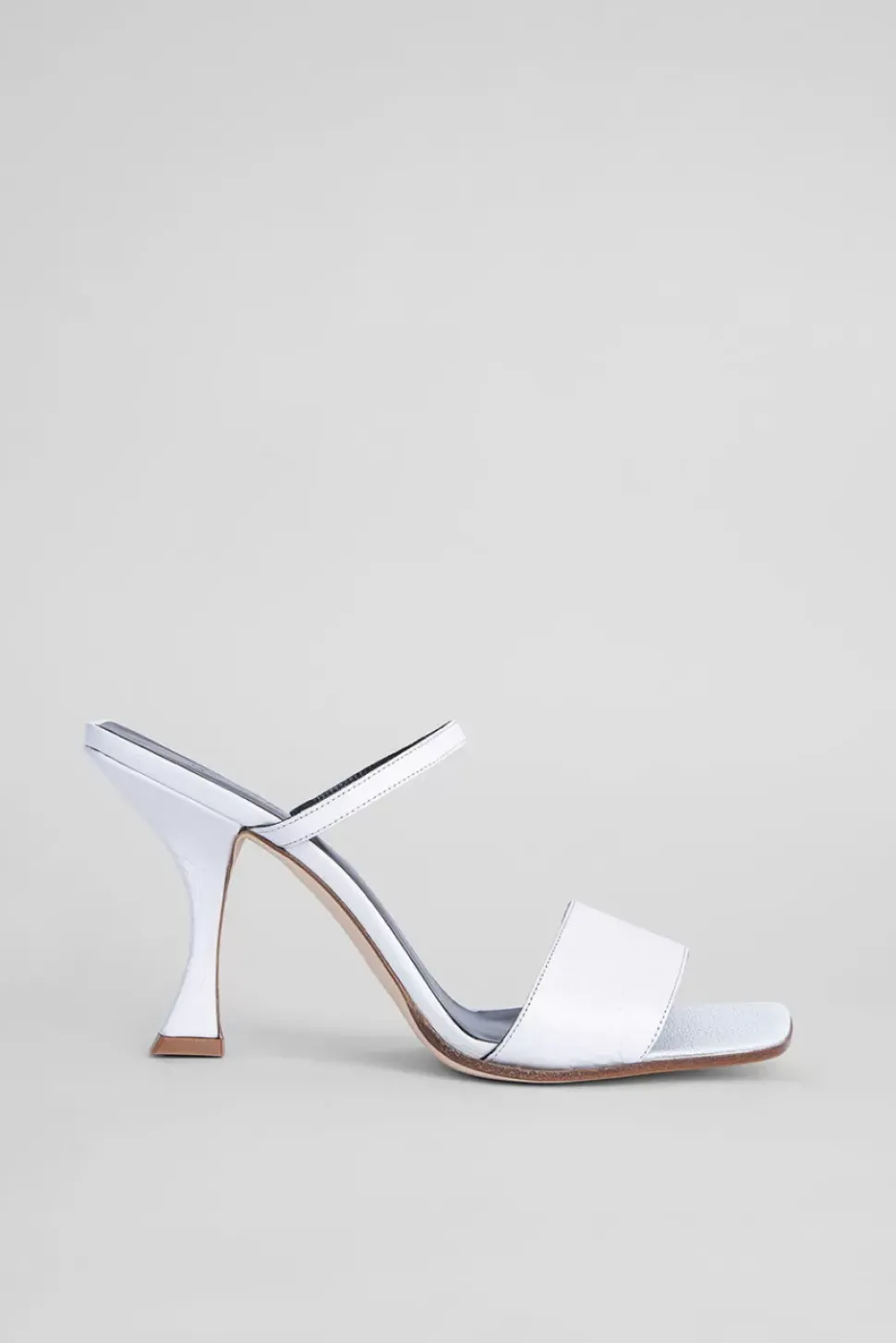 Nayla Optic White Circular Croco Embossed Leather