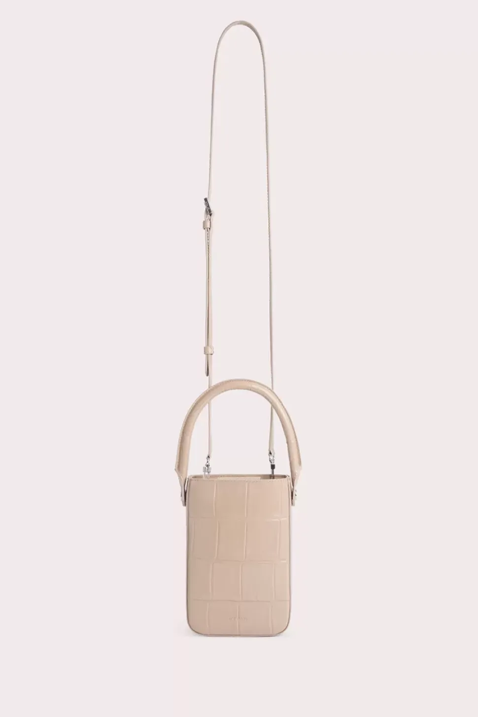 Note Taupe Maxi Croco Embossed Leather