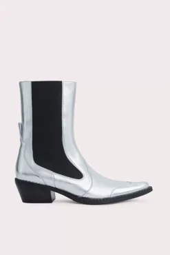 Otis Silver Metallic Leather