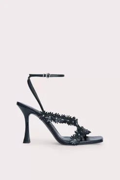 Poppy Black Gloss Grained Leather