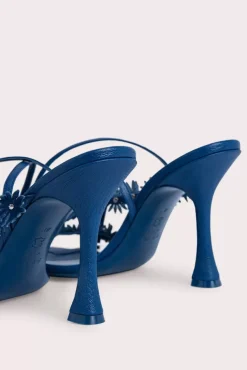 Poppy Deep Blue Grained Leather