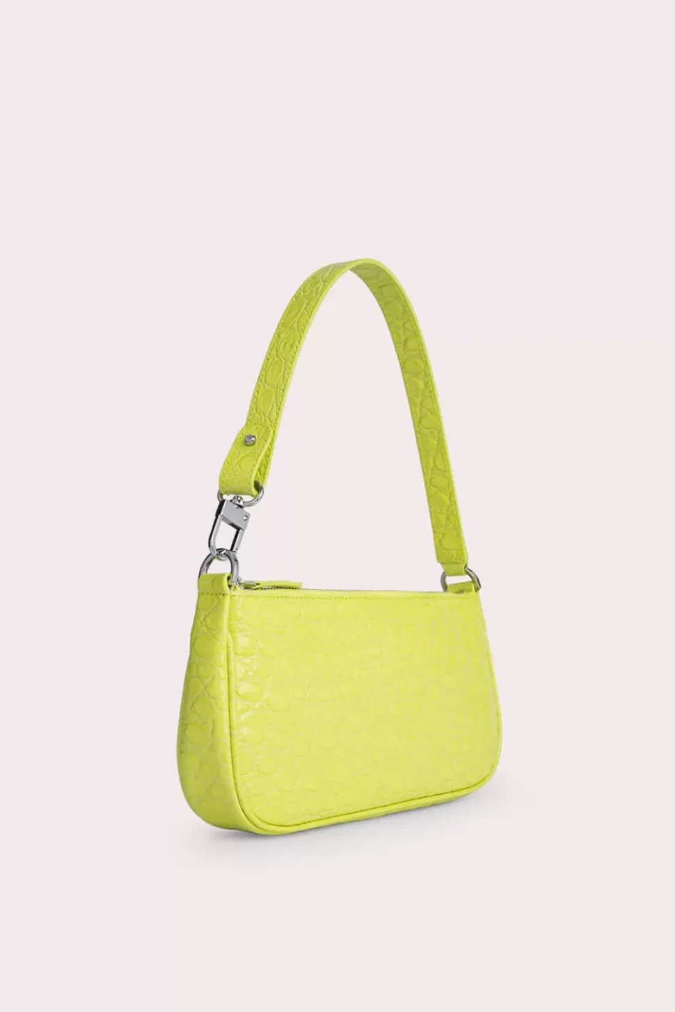 Rachel Acid Green Circular Croco Embossed Leather