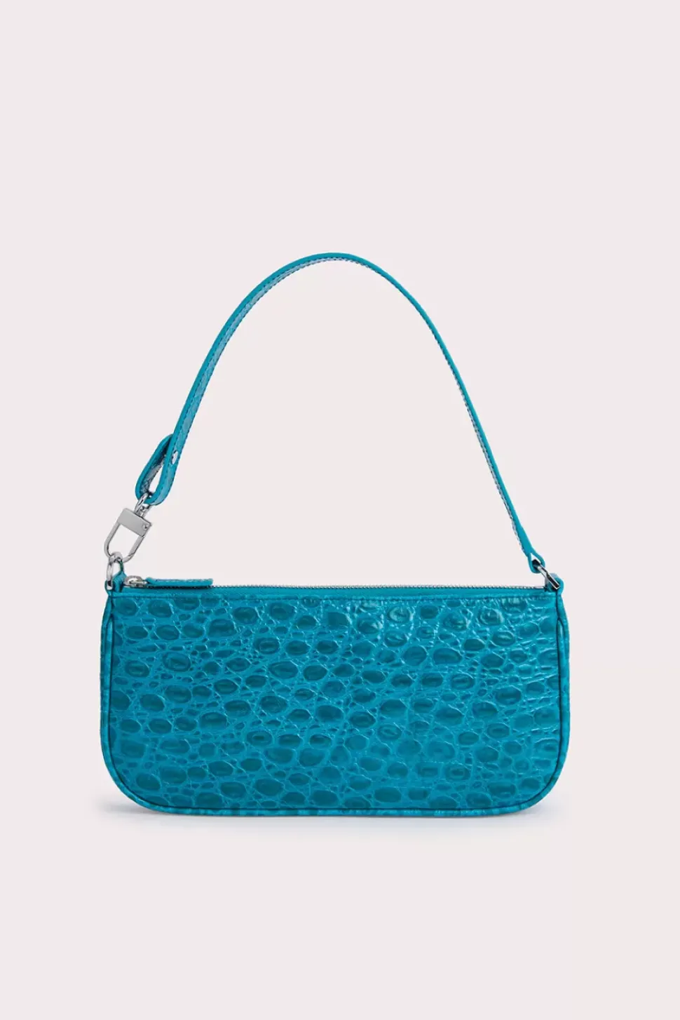 Rachel Azur Circular Croco Embossed Leather