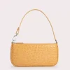 Rachel Biscuit Circular Croco Embossed Leather