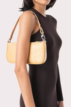 Rachel Biscuit Circular Croco Embossed Leather