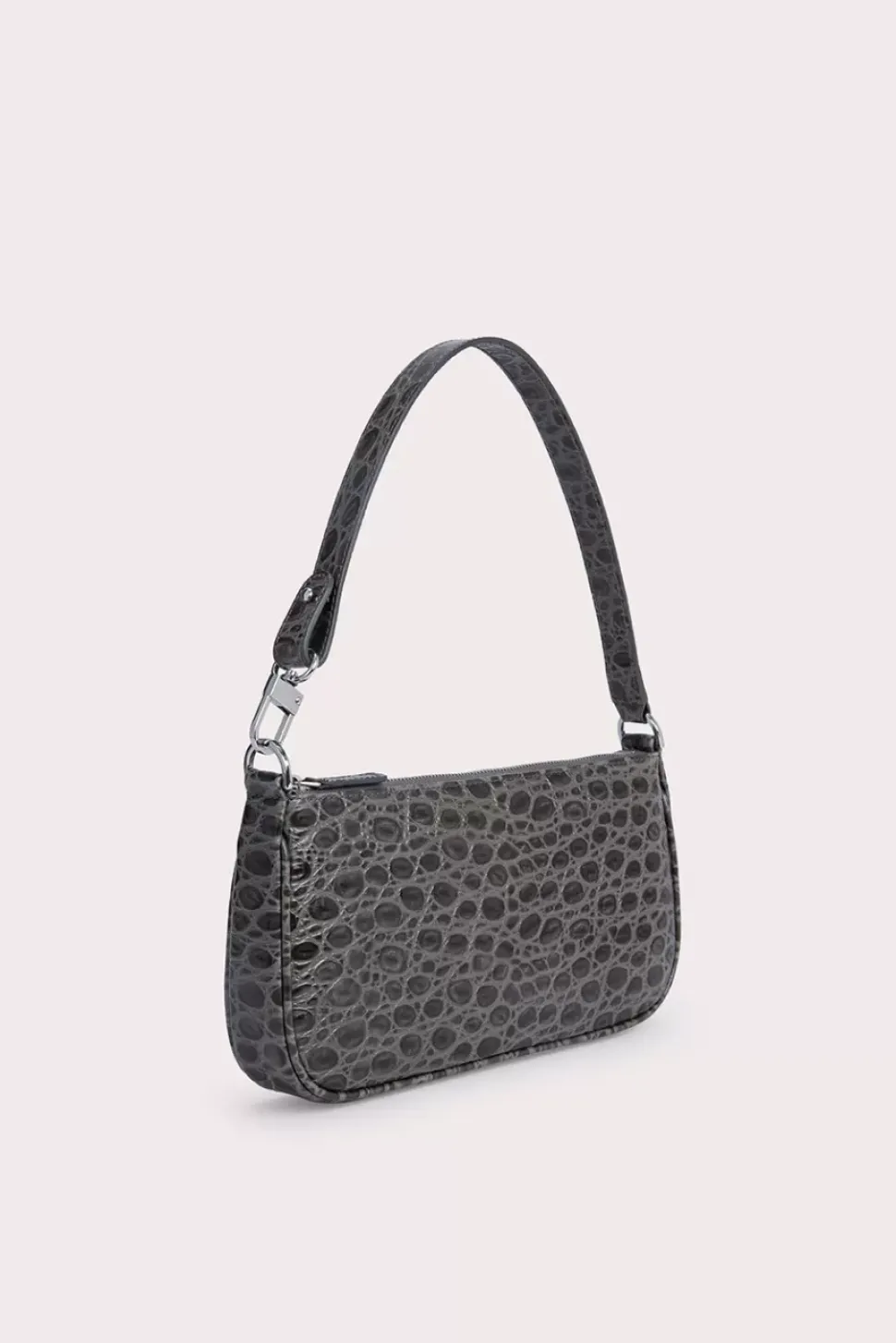 Rachel Cement Circular Croco Embossed Leather