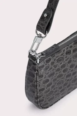 Rachel Cement Circular Croco Embossed Leather