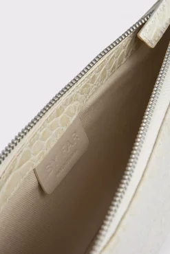 Rachel Cream Croco Embossed Leather