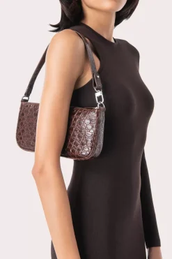 Rachel Sequoia Circular Croco Embossed Leather
