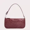 Rachel Wine Circular Croco Embossed Leather
