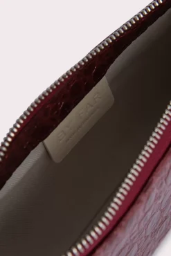 Rachel Wine Circular Croco Embossed Leather