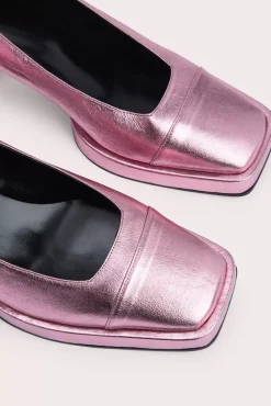 Sava Pink Metallic Leather