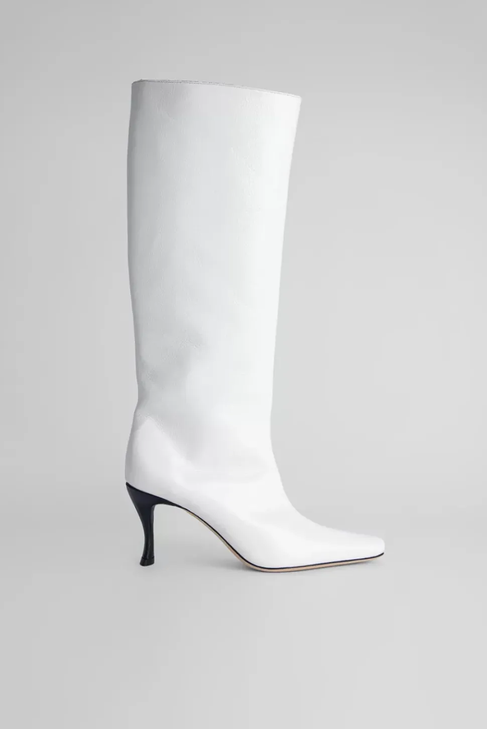 Stevie 42 White Gloss Grained Leather