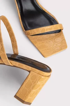 Tanya Biscuit Circular Croco Embossed Leather